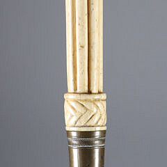 Whaler Made Silver Cap Grip Walking Stick, mid 19th Century