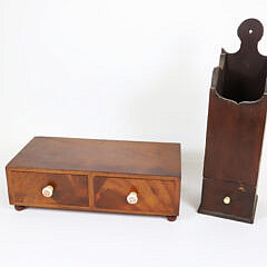 Nantucket Mahogany And Antique Whale Ivory Glove Box And Candle Box, 19th Century