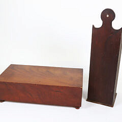Nantucket Mahogany Glove Box and a Candle Box, 19th Century