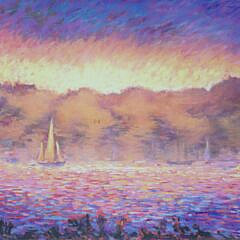 George C. Thomas Limited Edition Print #11/50 “Late Afternoon Nantucket Harbor in Mists”