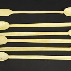 Set of Six Antique Ivory Marrow Spoons, 18th/19th Century