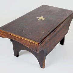 Sailor Made Whale Bone Inlaid Cricket Stool, 19th Century