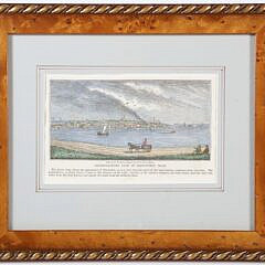 J.W. Barber Hand Colored Engraving "Southeastern View Of Nantucket, Massachusetts"