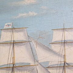 William Pierce Stubbs Oil on Canvas “Bark Haydn Brown of Boston Leaving Boston Light, August 1876”
