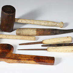 Group of 7 Antique Whale Bone Tools, 19th Century