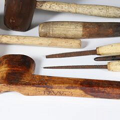 Group of 7 Antique Whale Bone Tools, 19th Century