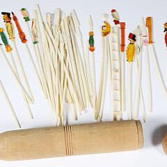 Wood Cased Set of Polychromed Jack Straws, 19th Century