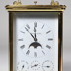 128-5427 Tiffany Brass Carriage Clock A_IMG_8764