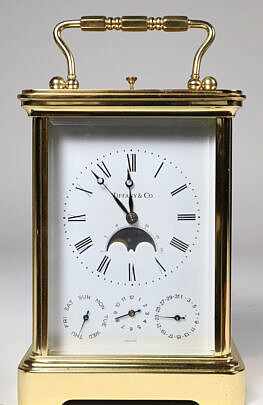 128-5427 Tiffany Brass Carriage Clock A_IMG_8764