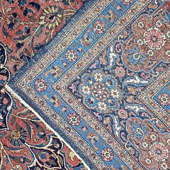 Antique Persian Mashad Hand Knotted Wool Oriental Carpet