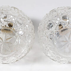 Pair of Cut Crystal Toiletry Bottles with Sterling Silver Tops
