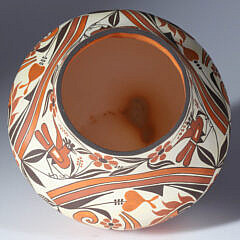 Barbara Cerno and Joseph Cerno Five-Color Hand Painted Acoma Pot, circa 2007, New Mexico