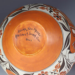 Barbara Cerno and Joseph Cerno Five-Color Hand Painted Acoma Pot, circa 2007, New Mexico