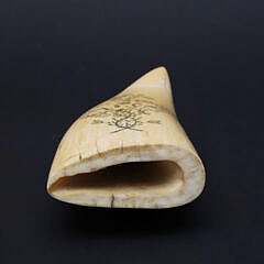 Polychrome Scrimshaw Whale Tooth, 19th Century