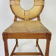 Vintage Nautical Canvas and Rope Life Ring Chair