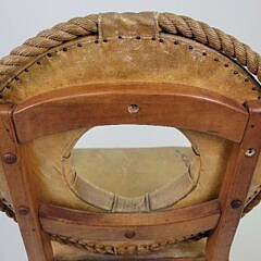 Vintage Nautical Canvas and Rope Life Ring Chair