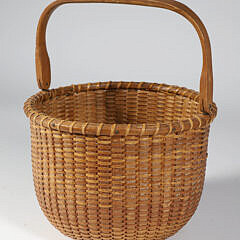 Sherwin Boyer Round Open Swing Handle Nantucket Basket, circa 1960