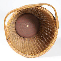 Sherwin Boyer Round Open Swing Handle Nantucket Basket, circa 1960
