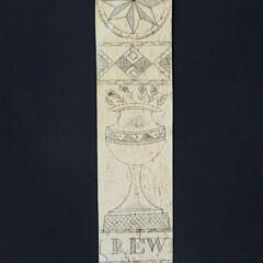 Whaler Made Scrimshaw Whalebone Busk, 19th Century