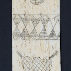 Whaler Made Scrimshaw Whalebone Busk, 19th Century