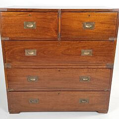 19th Century English Mahogany Campaign Chest of Drawers