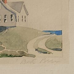 Doris and Richard Beer Miniature Nantucket Watercolor “Sankaty Light”
