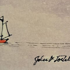 John Lochtefeld (1933-2025) Mixed Media on Board “Steamboat Wharf, Nantucket”