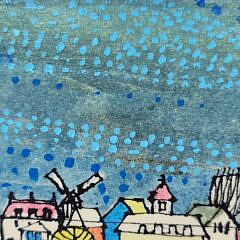 John Lochtefeld (1933-2025) Mixed Media on Board “Steamboat Wharf, Nantucket”