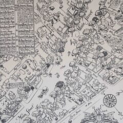 Tony Sarg Print “Residential Main Street, Nantucket, Mass.” circa 1937