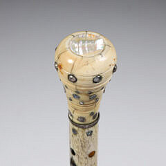 Whaler Made Pommel Grip Walking Stick, mid 19th Century