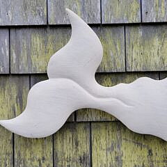 Large Folk Art Carved and Painted Moby Dick Sperm Whale Plaque