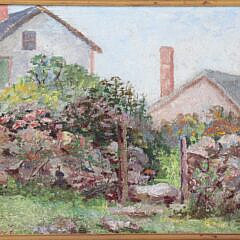 William Partridge Oil On Board, “New England Cottages”