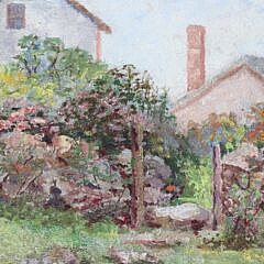 William Partridge Oil On Board, “New England Cottages”