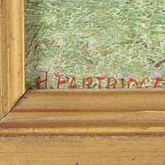 William Partridge Oil On Board, “New England Cottages”