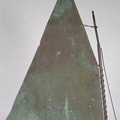 Vintage 1930s Folk Art Handmade Catboat Weathervane