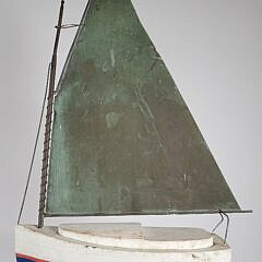 Vintage 1930s Folk Art Handmade Catboat Weathervane