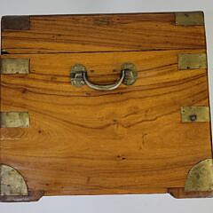 Antique Chinese Export Brass Bound Camphorwood Trunk