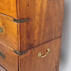 19th C. Chinese Export Camphorwood Campaign Desk Chest