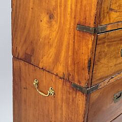19th C. Chinese Export Camphorwood Campaign Desk Chest