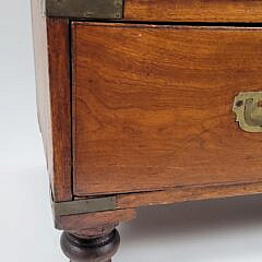 19th C. Chinese Export Camphorwood Campaign Desk Chest
