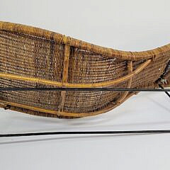 Mid Century Modern Woven Wicker Fish Chaise Lounge