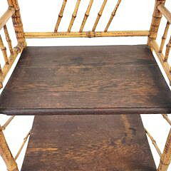 Fancy Antique 19th C.  Bamboo and Oak Etagere Bookshelf