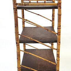 Fancy Antique 19th C.  Bamboo and Oak Etagere Bookshelf
