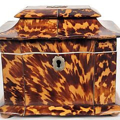 English Regency Antique Tortoiseshell Pagoda Tea Caddy, 19th Century