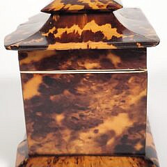 English Regency Antique Tortoiseshell Pagoda Tea Caddy, 19th Century
