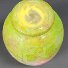 Daum Nancy Rose Decorated Covered Glass Vase Jar