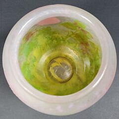 Daum Nancy Rose Decorated Covered Glass Vase Jar