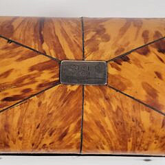 English Regency Antique Tortoiseshell Tea Caddy, 19th Century