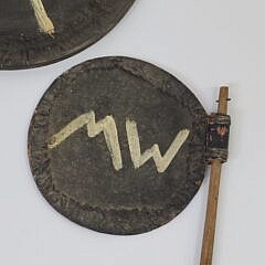 19th C. Sailor Made Oilcloth Whaling Fishing Marker Flags