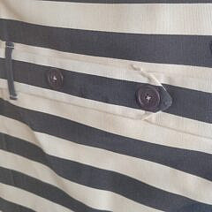Framed 1920s Vintage Striped Linen Bathing Suit
